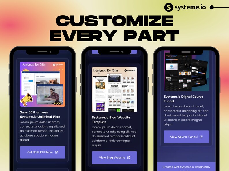 Systeme.io link-in-bio template - Dark & Light Version Mockup 5