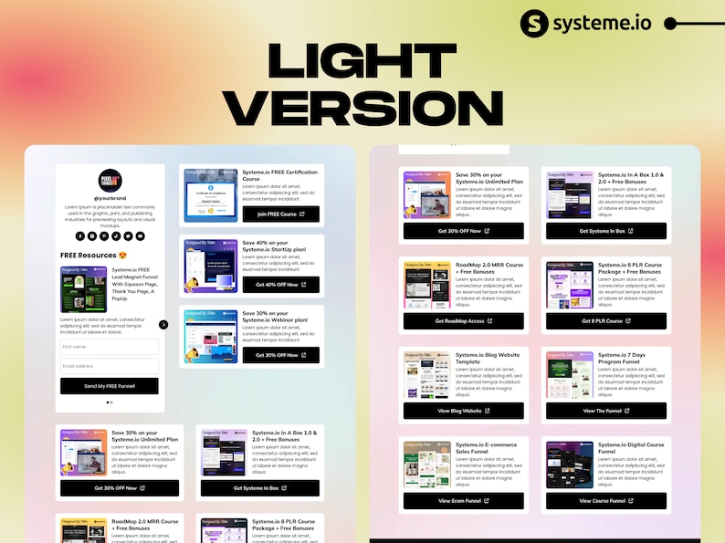 Systeme.io link-in-bio template - Dark & Light Version Mockup 3