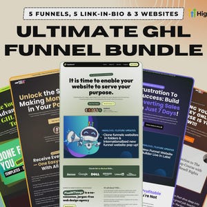 Professional GoHighLevel Bundle (20K+ Value) | 5 Agency Sales Funnels + 3 Websites + Link-in-bio Templates | GHL Developer Toolkit 2025