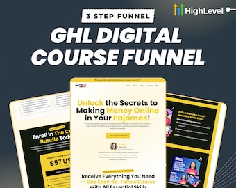 GoHighLevel Course Sales Funnel Template: 3-Step GHL Design (Dark/Light Version) [Docs Included]