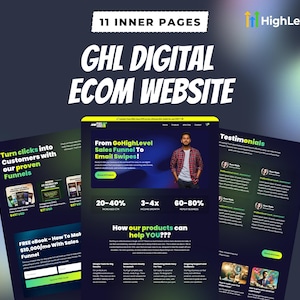 GoHighLevel Dark Theme E-commerce Website (11 stron) | Pewnie sprzedawaj produkty i usługi cyfrowe w GHL