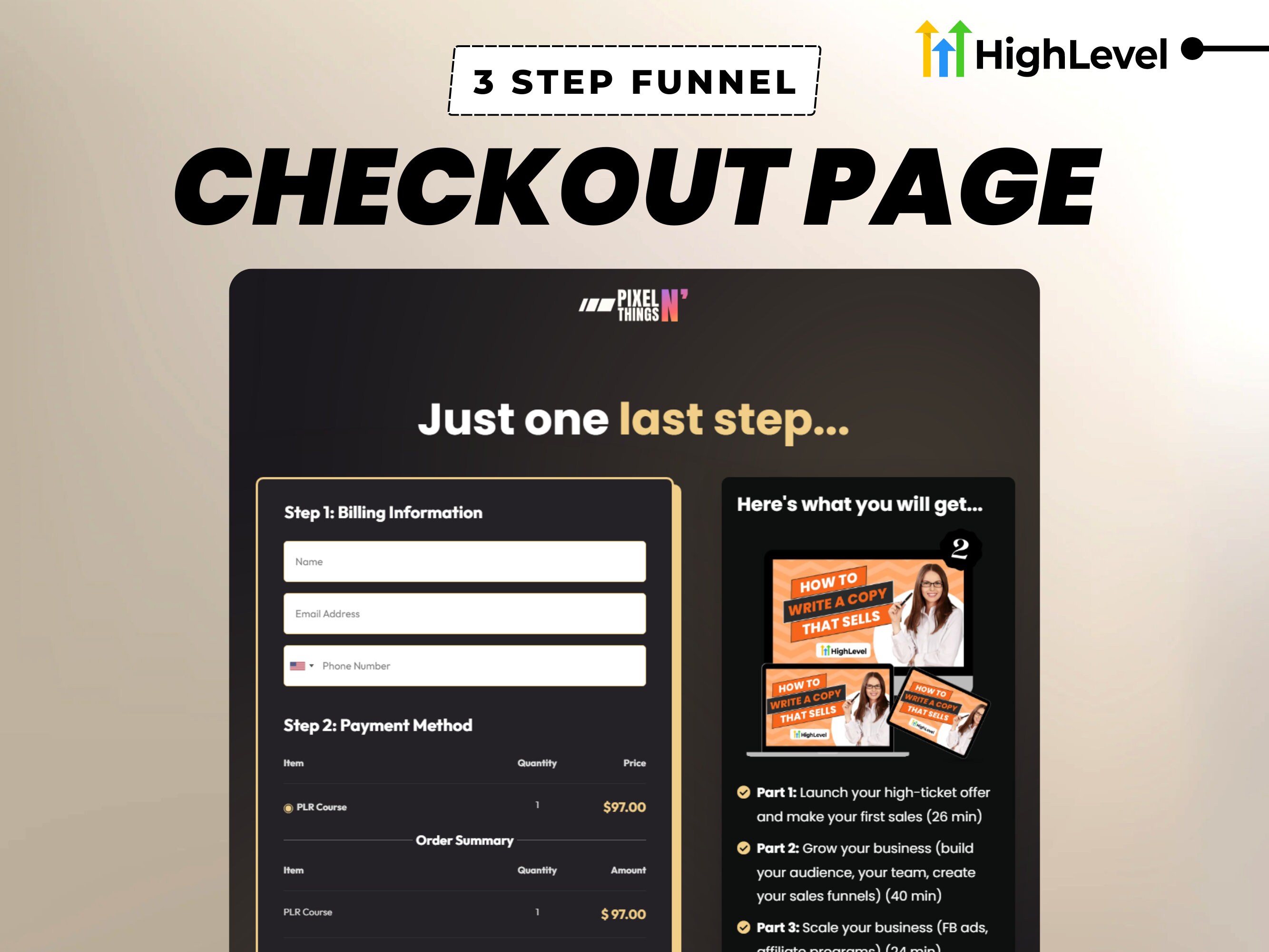 Gohighlevel Course Sales Funnel (3-step) | DFY GHL Funnel to Sell ...