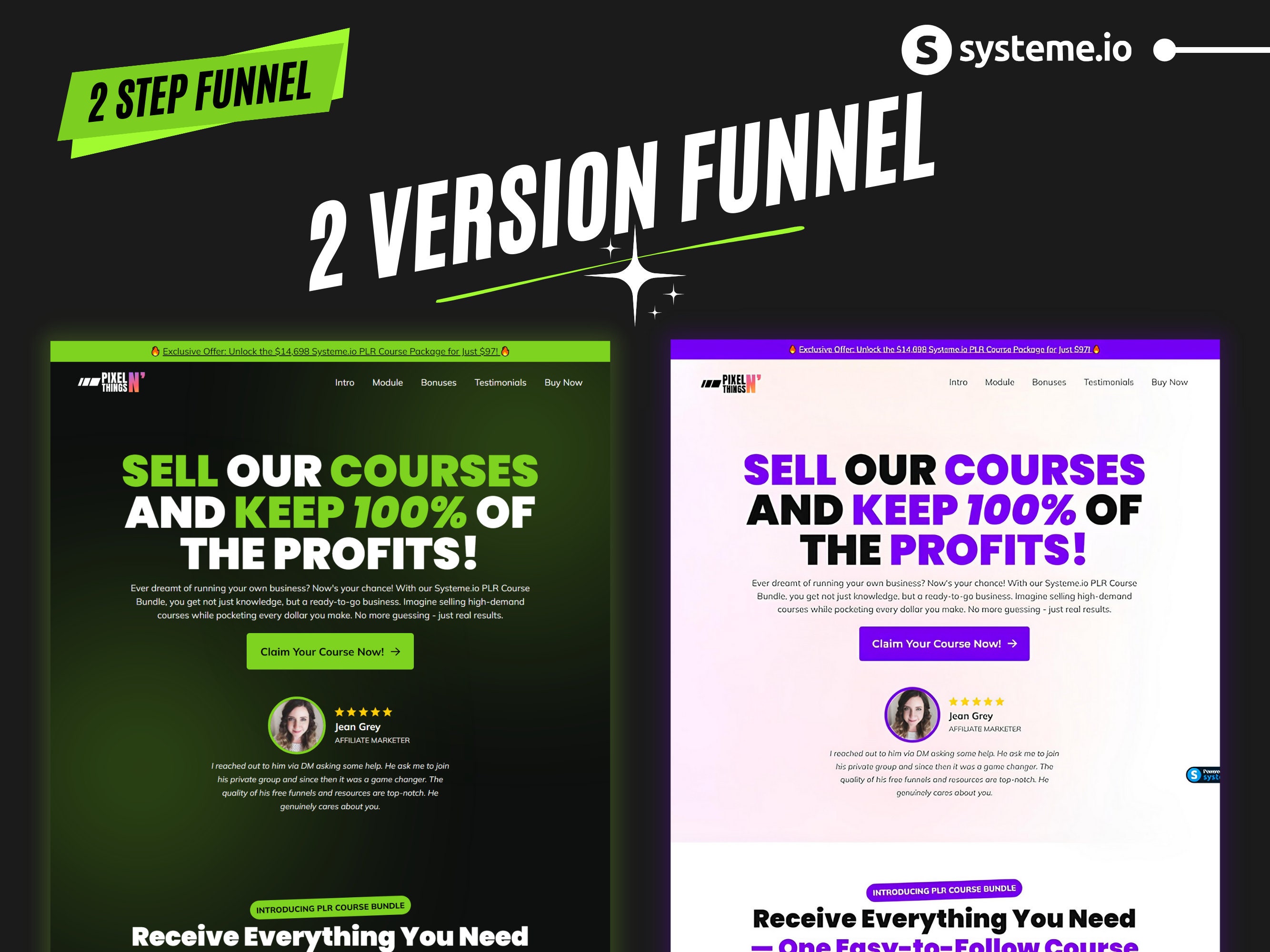 System.io Plr Bundle Systeme.io 8-in-1 PLR Course Sales Funnel: High-converting Dark Theme ...