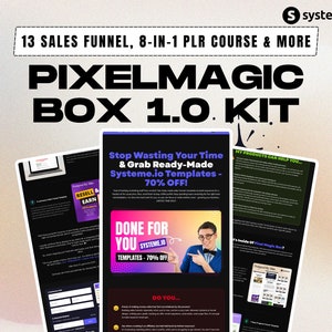 Systeme.io PixelMagic Box | 13 Sales Funnels, 8-in-1 PLR Course