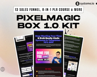 Systeme.io PixelMagic Box | 13 Sales Funnels, 8-in-1 PLR Course