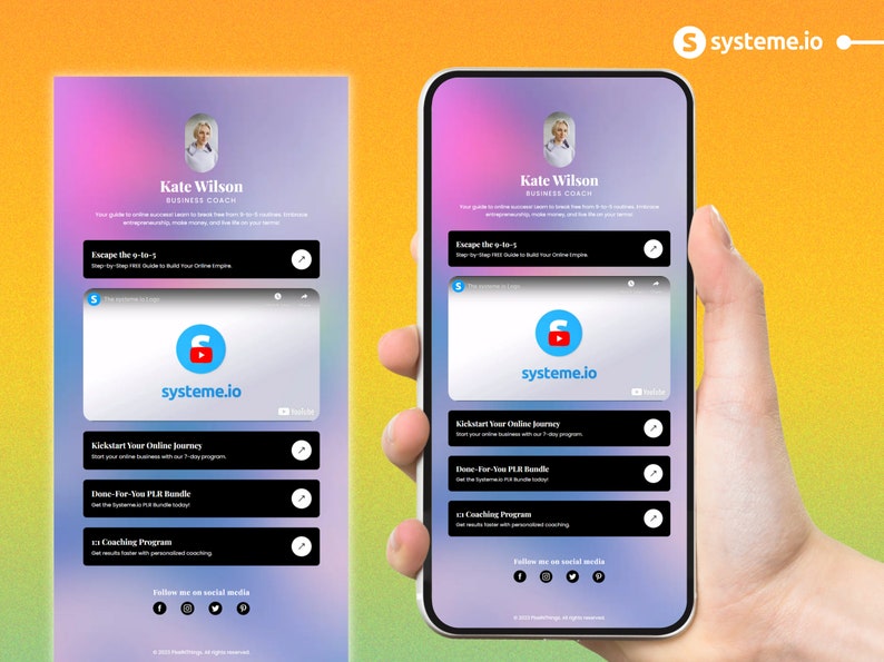 Systeme.Io Link-in-bio Templates Mockup 4