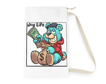 Custom Printed Laundry Bag: Spun Polyester with Woven Strap