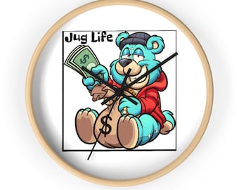 Jug Life Wooden Wall Clock: Unique Home Decor