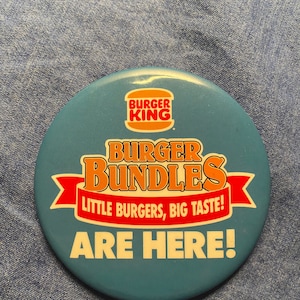 Vintage Burger King Burger Bundles Pin Button