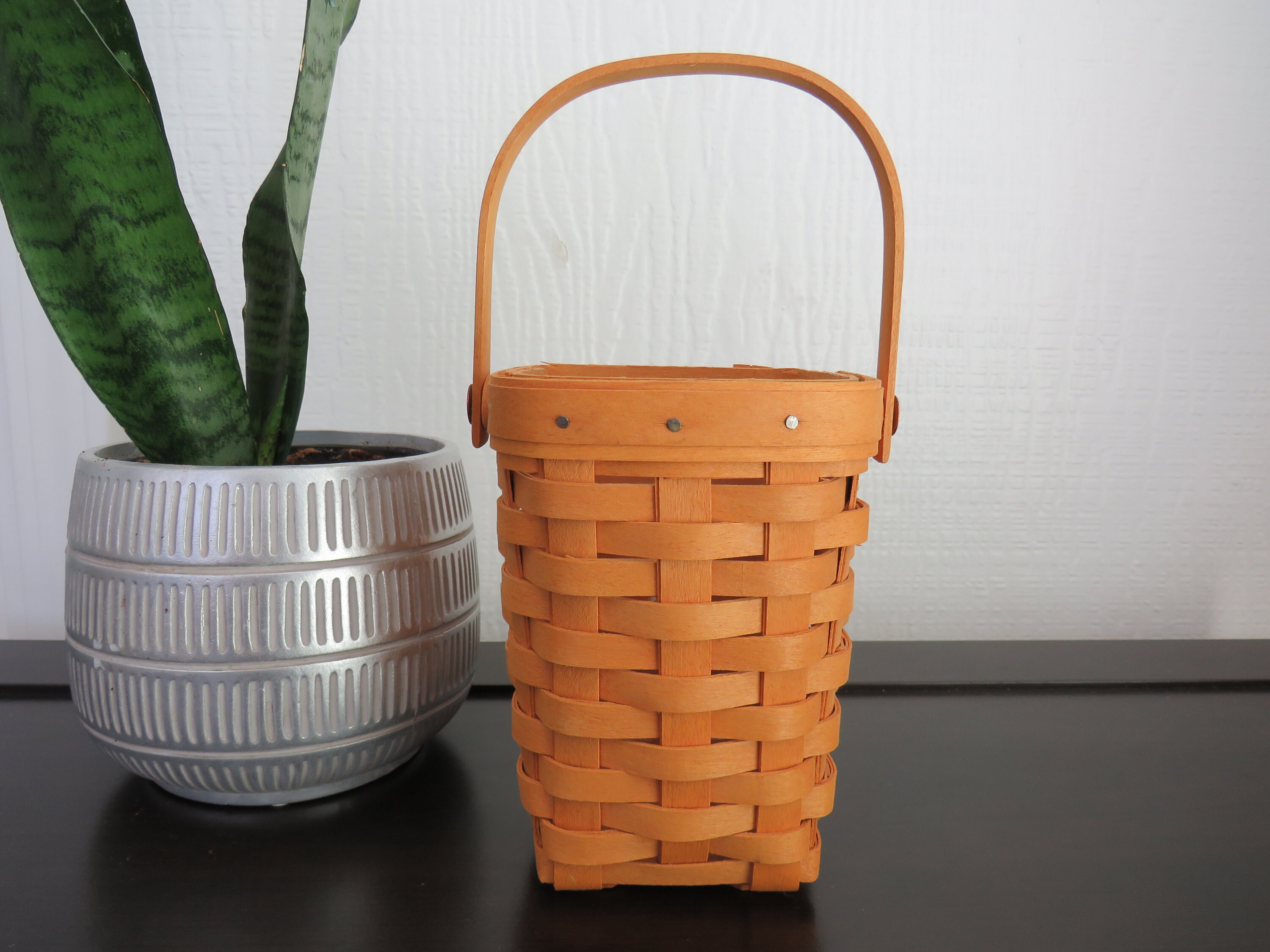 Handcrafted Small Wooden Basket 