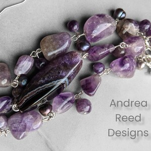 Amethyst Freshwater Pearl Bracelet, Multistrand Amethyst Bracelet