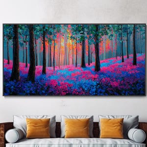 Pintura Al Óleo Flores Silvestres De Bosque Impasto Pintada A Mano Arte De Pared Soleado Lienzo Flores Vibrantes Decor Salón Regalo Mudanza