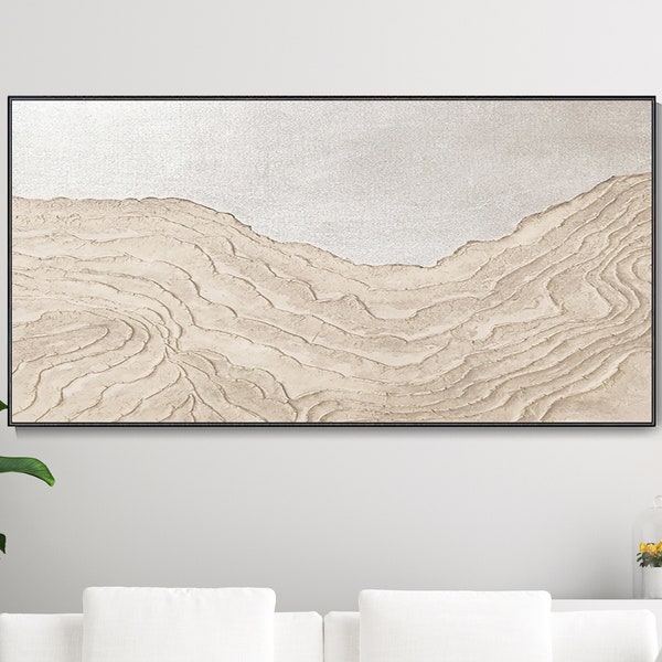 3D Original Mountain Texture Painting Abstract Landscape Oil Painting Wabi-Sabi Art Mural Modern Minimalist Decor Light Luxury Home Wall Art