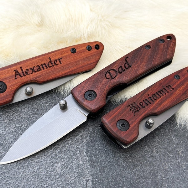 Personalized Pocket Knife for Groomsmen, Groomsmen Knives, Fathers Day Gift, Engraved Groomsman Knife, Groomsman Gift Idea, Folding Knife