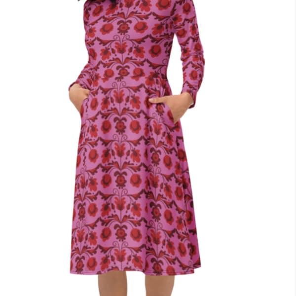 Fuchsia Midi Skirt- size 8