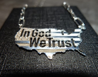 In God We Trust Necklace - Divine Trust Pendant - A Timeless Fusion of Faith and Patriotism by SwanLoyalty