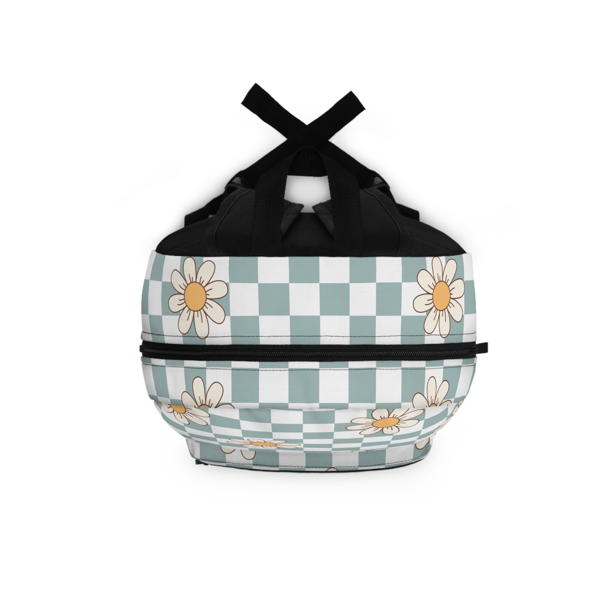 Blue Daisy Floral Checkered Backpack - Etsy