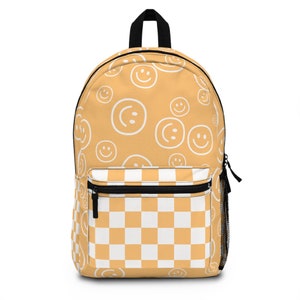 Yellow Smiley Face & Checkered Backpack