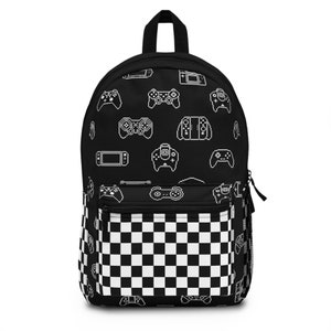 Jeu vidéo rétro et sac à dos à carreaux Sac à dos de voyage ou d'école