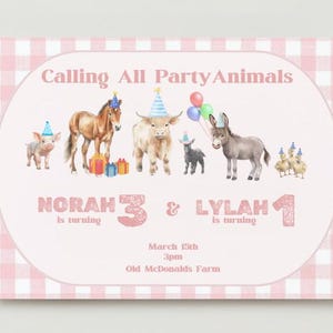 Carte d'anniversaire commune fêtard - carte d'anniversaire - carte d'anniversaire animaux de la ferme - thème d'anniversaire fêtards