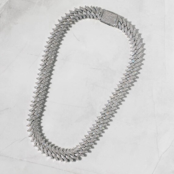 Spiked Iced Out Cuban Link Chain 15mm 