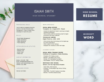 High School and College Student Resume Template | Professional Resume | Minimalist Resume