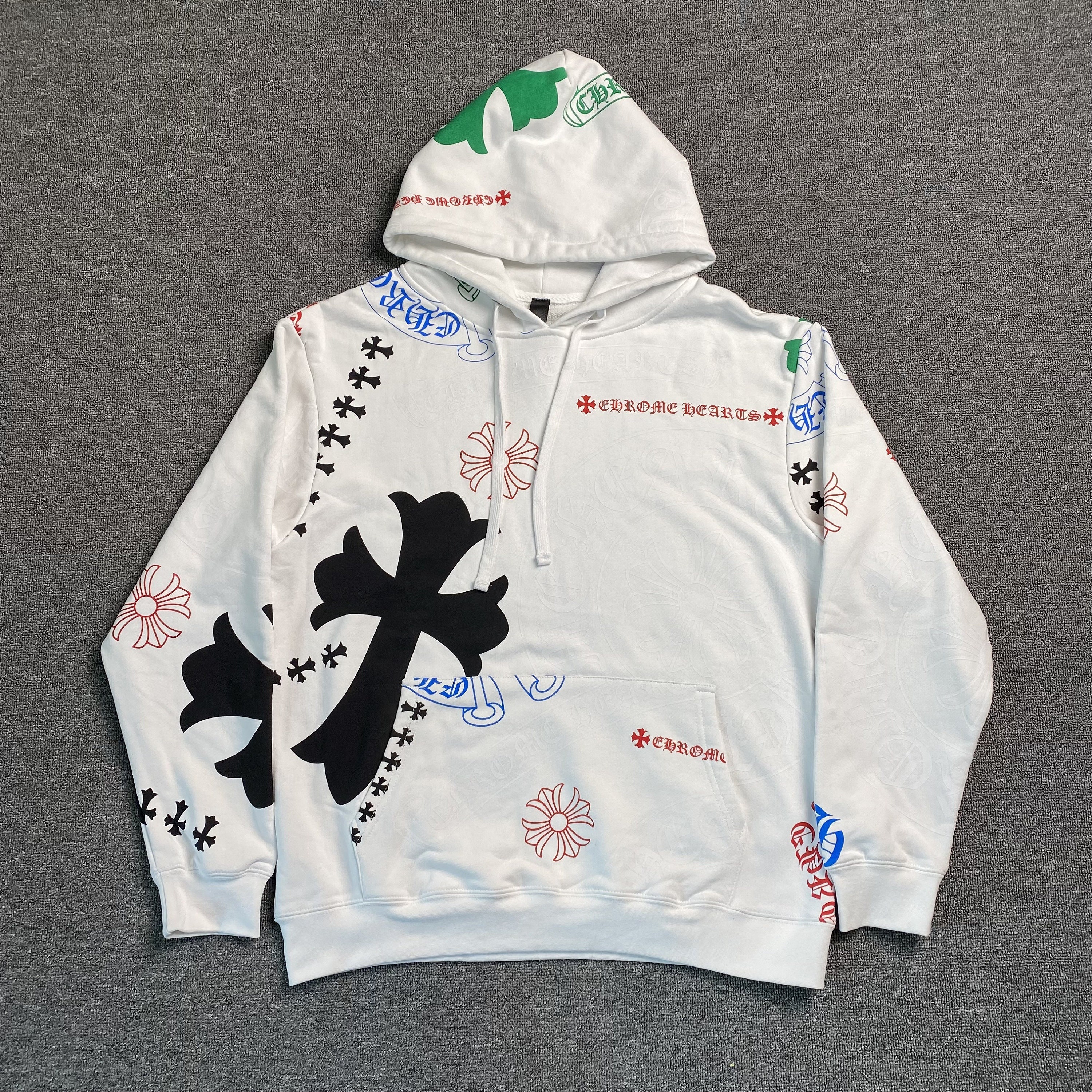 Chrome Hearts LA Exclusive Cross Hoodie White/Blue | idusem.idu.edu.tr
