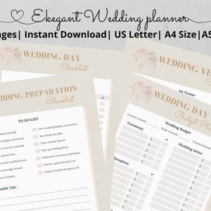 Minimalist Wedding Planner, wedding timeline, wedding checklist, wedding budget planner, wedding to do list, bride to be gift