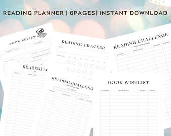 Lese-Tagebuch zum Ausdrucken: Vorlage für eine Buchbesprechung für Erwachsene & Kinder (Digitaler Download)