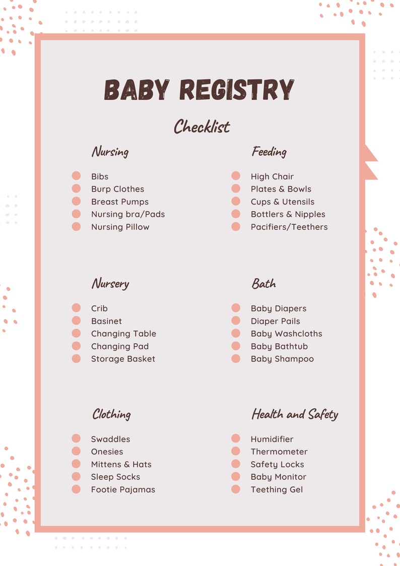 Minimalist Baby Registry Checklist Printable (PDF) - Etsy