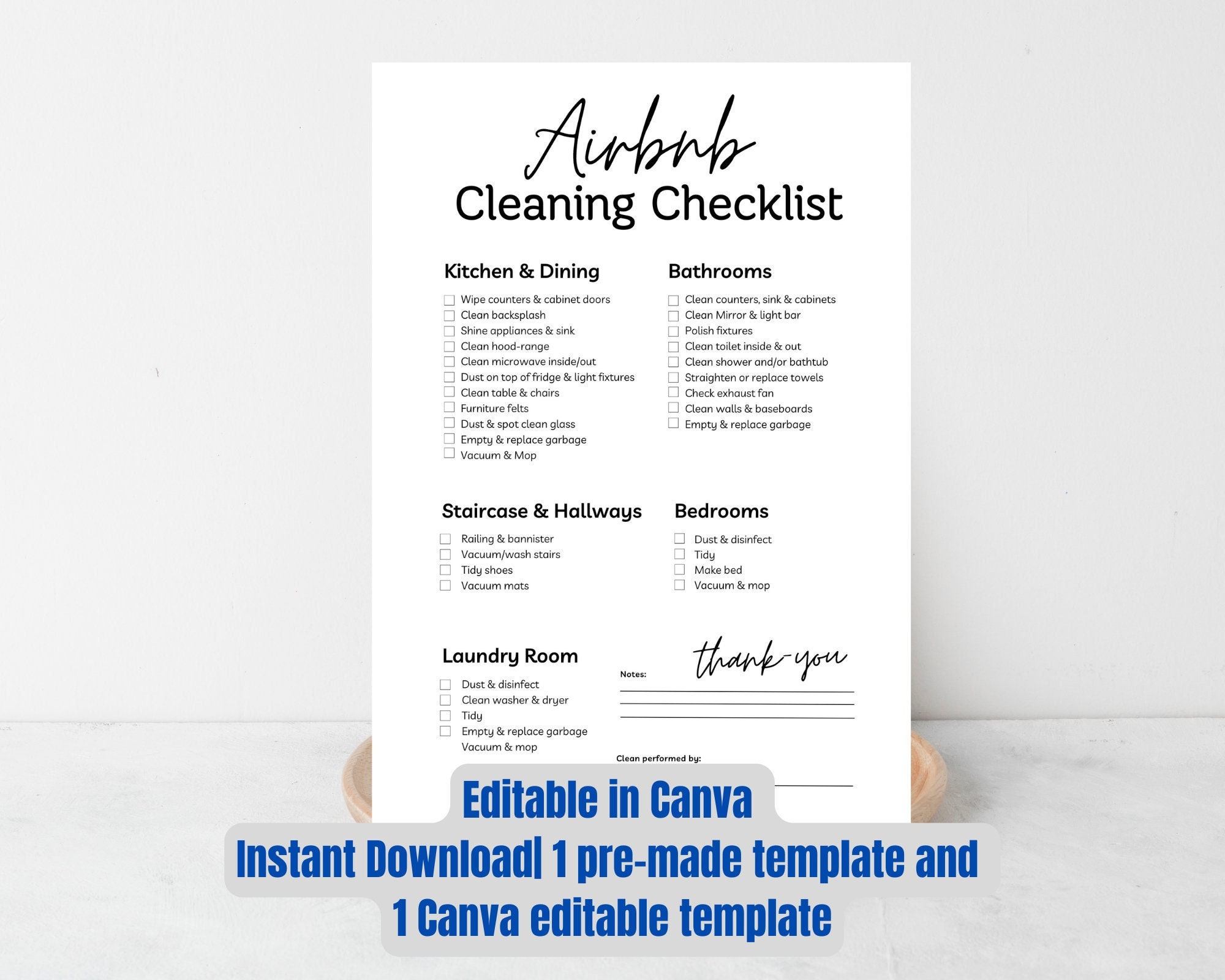 Minimalist Airbnb Cleaning Checklist, Airbnb Housekeeping Checklist