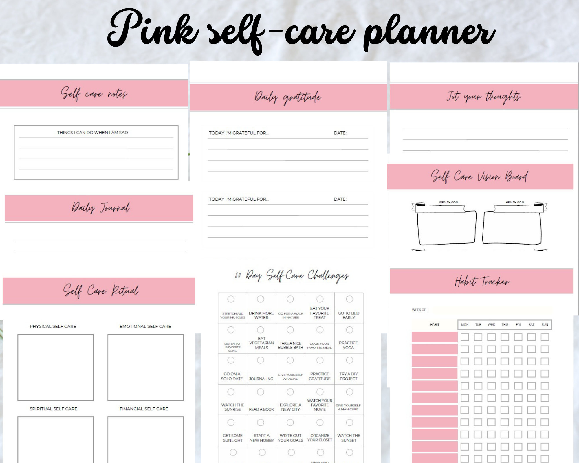 Self Care Planner: Mental Health & Habit Tracker (digital Download) - Etsy