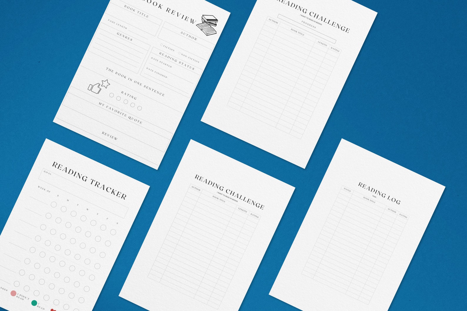 Printable Book Reading Log for Adult Book Log Reading Log Etsy