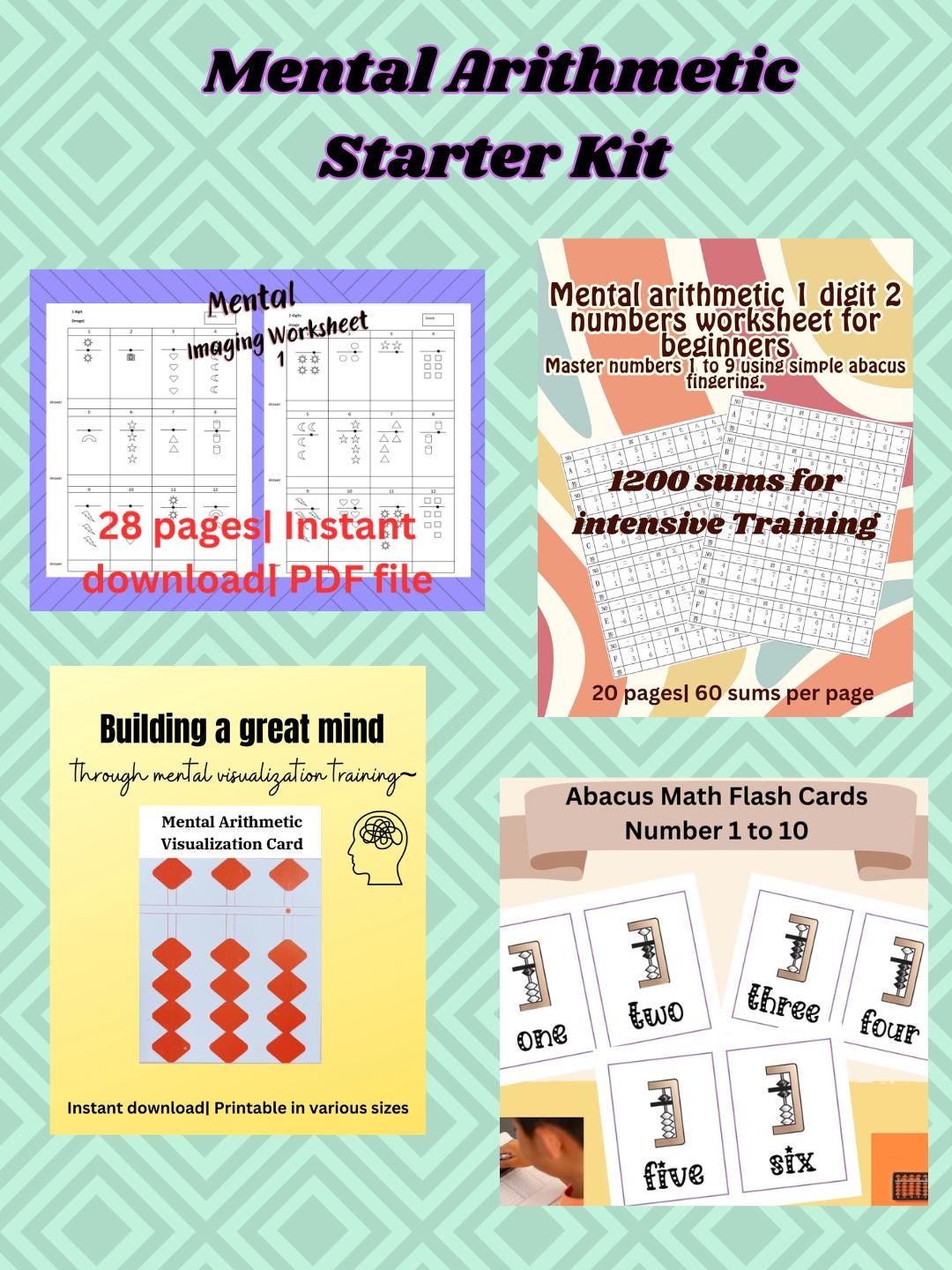 Ultimate Mental Arithmetic Starter Kit for Early Learners and Beginners ...