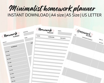 student homework diary Homework planner, minimalist planner, student planner, academic planner, teacher planner, student growth planner, happy planner, to do list