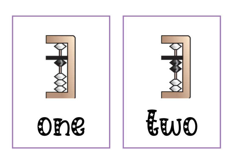 Abacus Soroban Counting Flash Cards, Printable Math Activity, Early ...