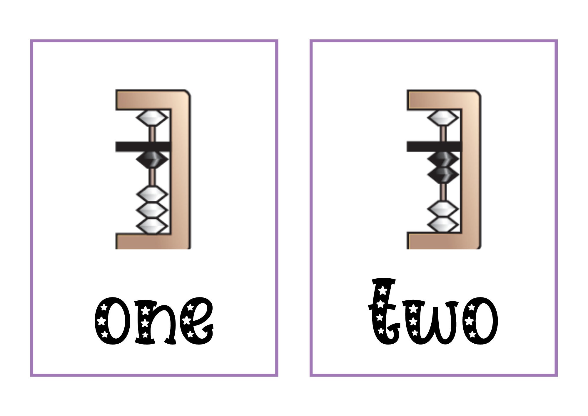 Abacus Soroban Counting Flash Cards, Printable Math Activity, Preschool