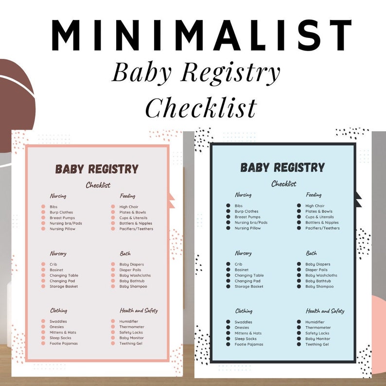 Minimalist Baby Registry Checklist Printable (PDF) - Etsy