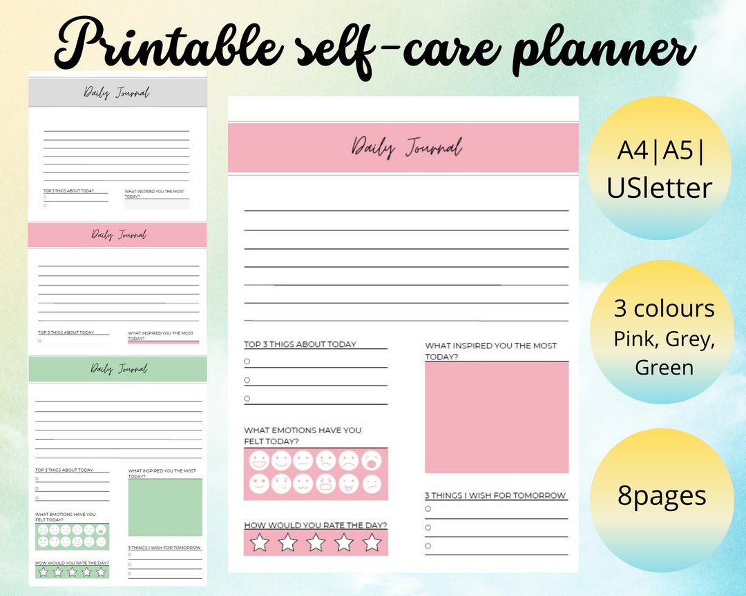 Self Care Planner: Mental Health & Habit Tracker (digital Download) - Etsy