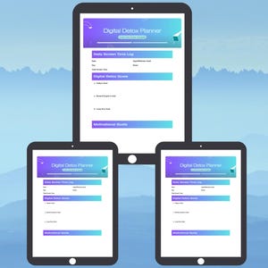 Digital Detox Kit Printable| Screen Time Tracker Detox| Mindful Tech Planner For ADHD Focus & Phone addiction |Intentional Living |Self Care