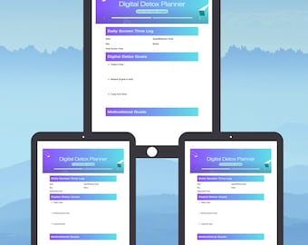 Digital Detox Planner: Screen Time Tracker for ADHD Focus (PDF Download A4 Size)