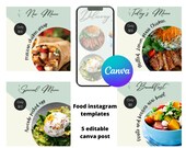 Food Instagram Template: Minimalist Restaurant Posts (Canva Editable)
