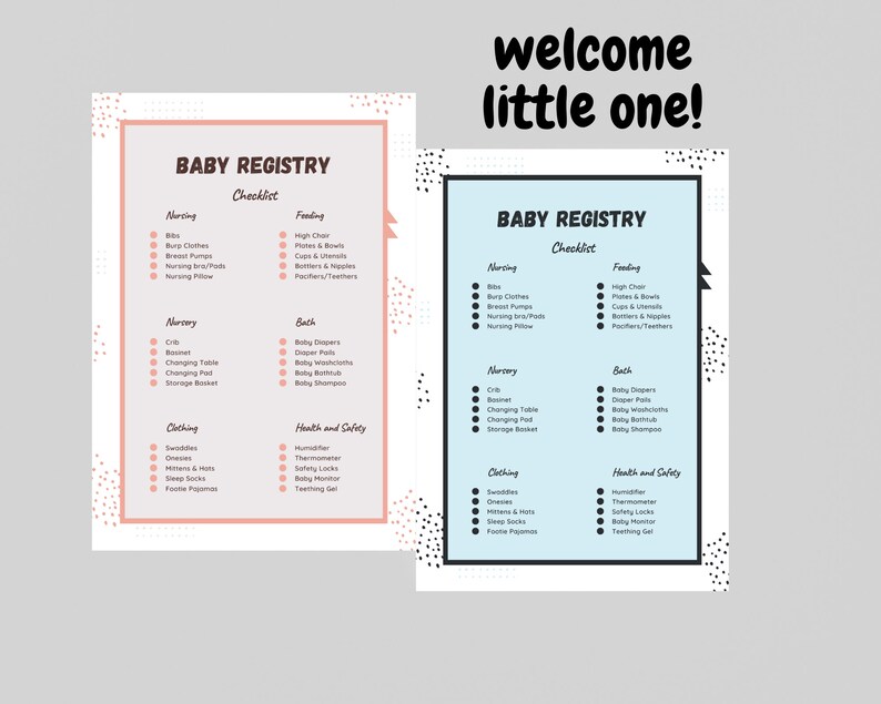 Minimalist Baby Registry Checklist Printable (PDF) - Etsy