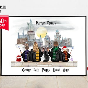 Personalised Wizard Family Gift - perfect for Birthday - Christmas - BFF -Celebrations - Wizard School - Digital Prints