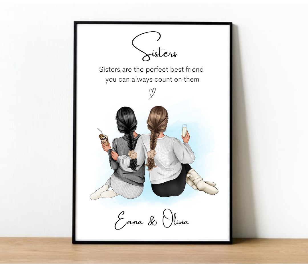 Unique Sister Gift - Custom Birthday Print for Sisters - Custom ...