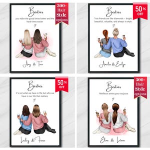 Regalo personalizzato unico per le migliori amiche - Stampa con citazione personalizzata per ogni occasione, perfetta per compleanni, anniversari, Natale e amici