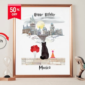 Zauberer Katze Happy Birthday - Einzigartige Beste Geschenke für - Ihn / Sie / Freund/Freundin / Kinder - Zauberer Digitaldruck - Katzenliebhaber Beste Geschenke (#1)