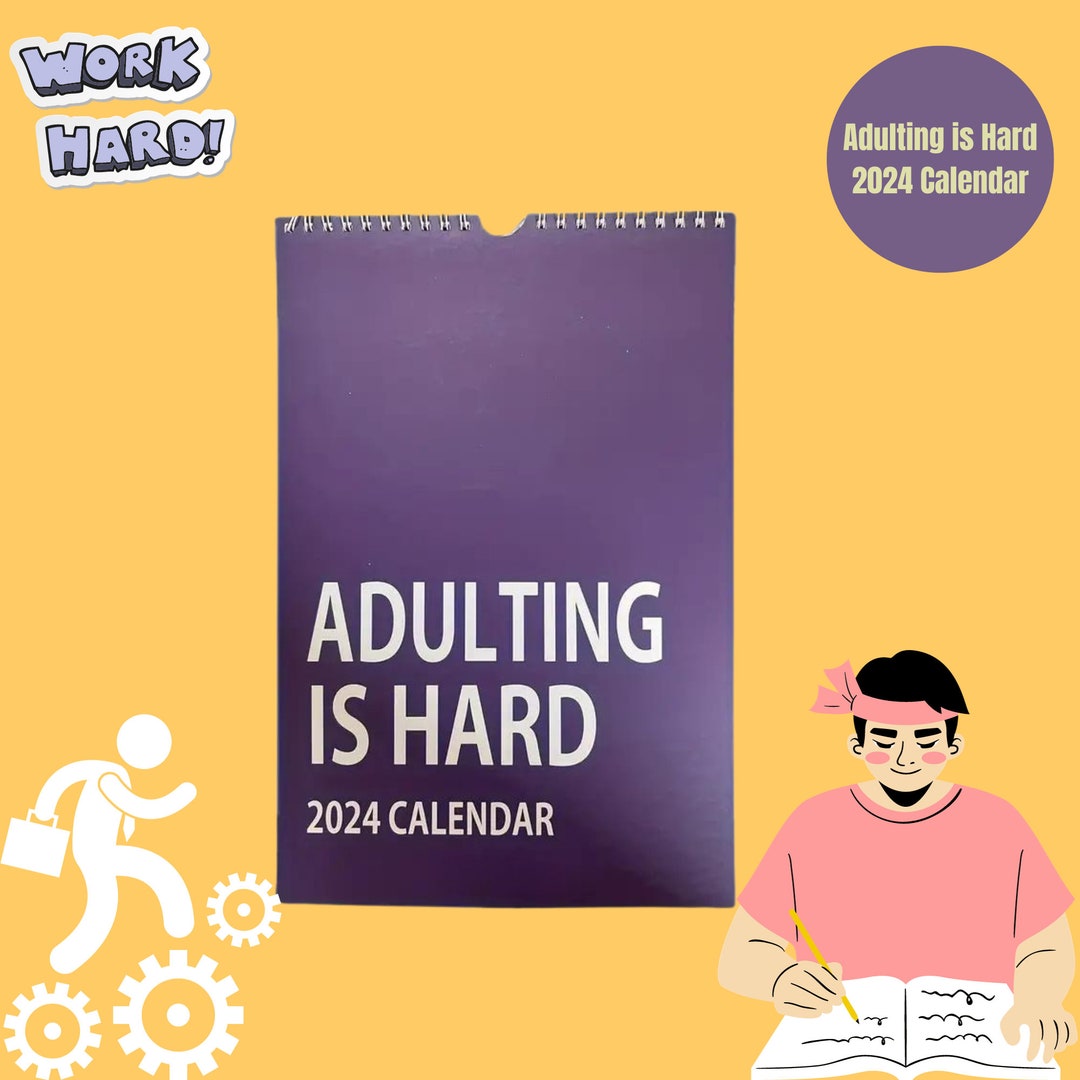 2024 Adulting Calendar, Unique Calendar for Adult, Gift Ideas, 2024