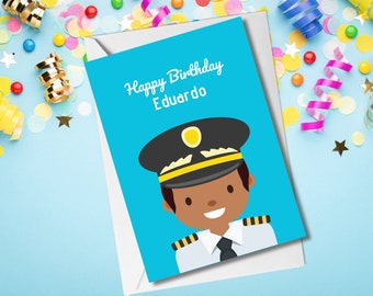 Personalised Birthday Card for Pilots - Digital File