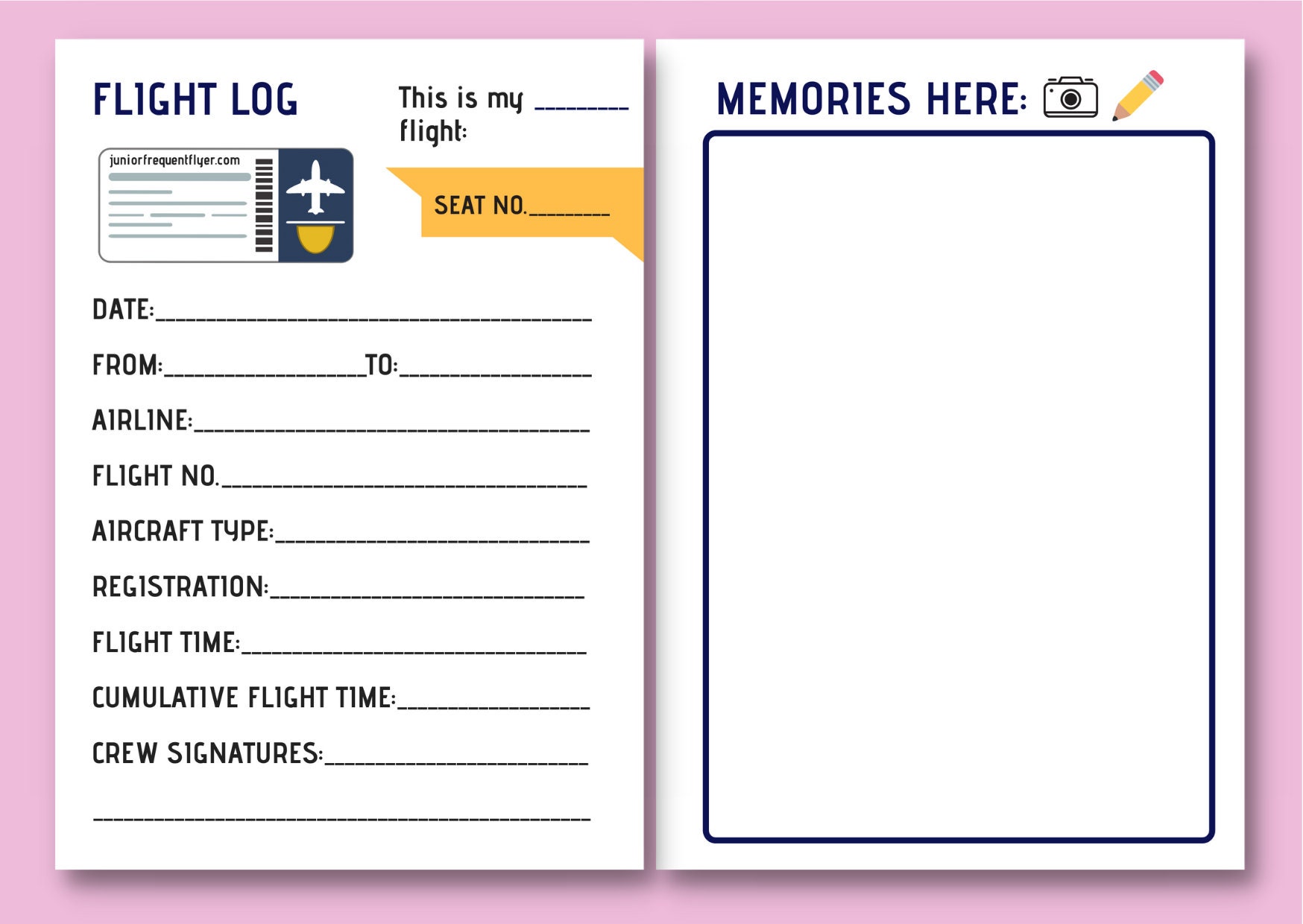 Flight Logbook for Girls by Junior Frequent Flyer (2025 Edition) - Etsy